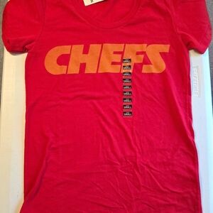 Red Graphic T-Shirt with 'CHEFS' Print